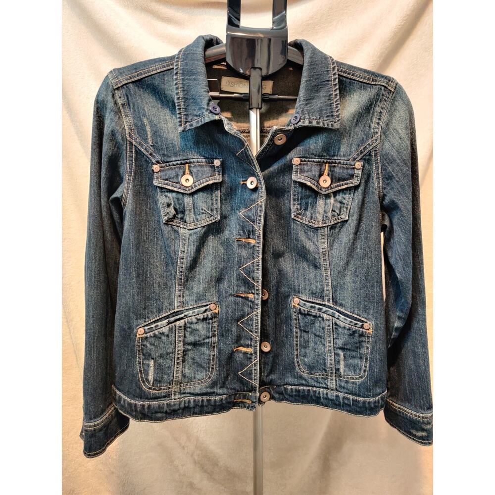 Vintage Fashion Bug Denim Jacket Women's Size 10 Medium Wash Jean Jacket